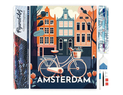 Diamond Painting – Amsterdam Travel Poster | Complete Kit 40x50 cm