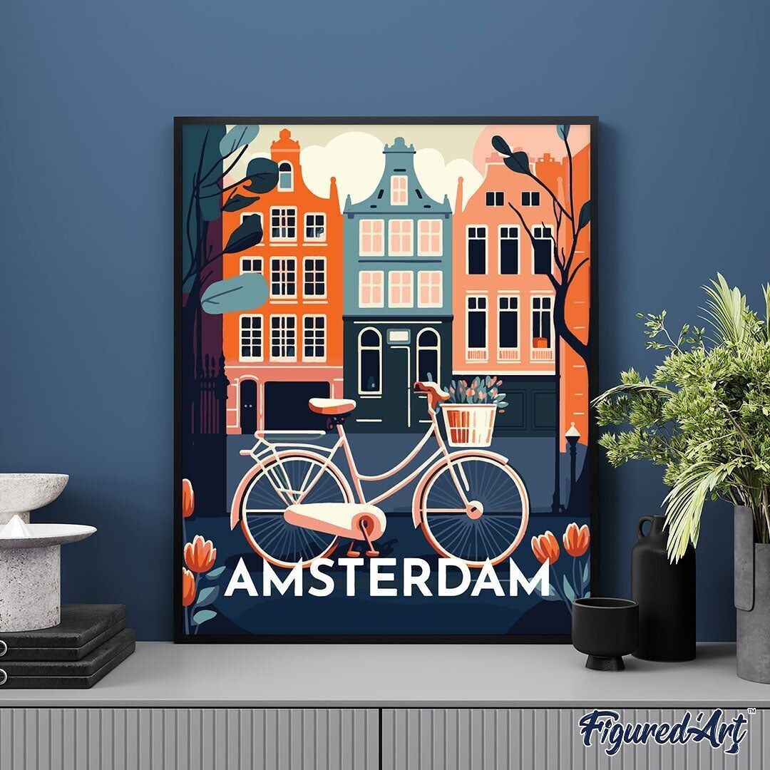 Diamond Painting – Amsterdam Travel Poster | Complete Kit 40x50 cm