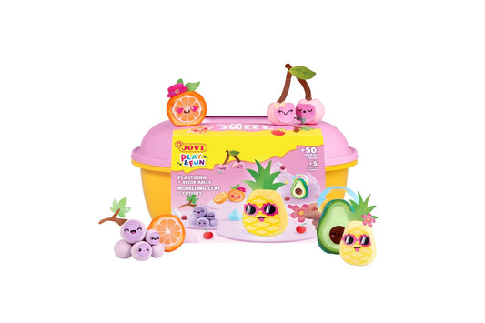 Jovi - PLAY AND FUN - Coffre Sweet 24 Pâtes à Modeler + Outils & Découpages