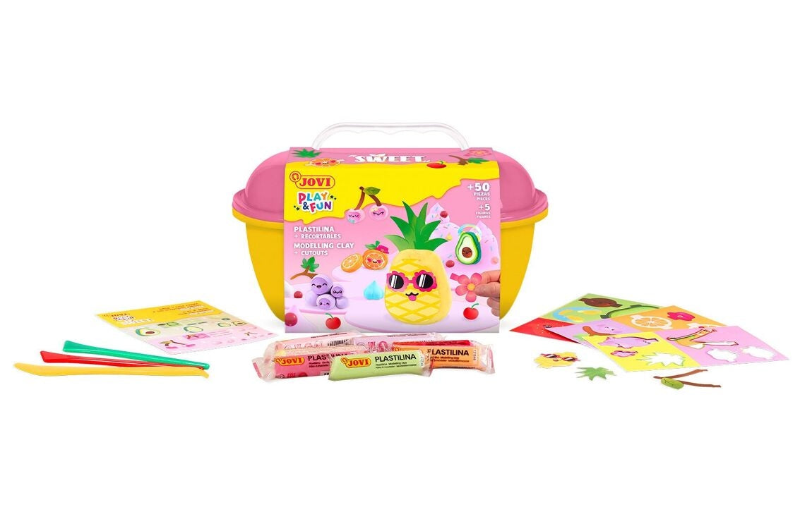 Jovi - PLAY AND FUN - Coffre Sweet 24 Pâtes à Modeler + Outils & Découpages