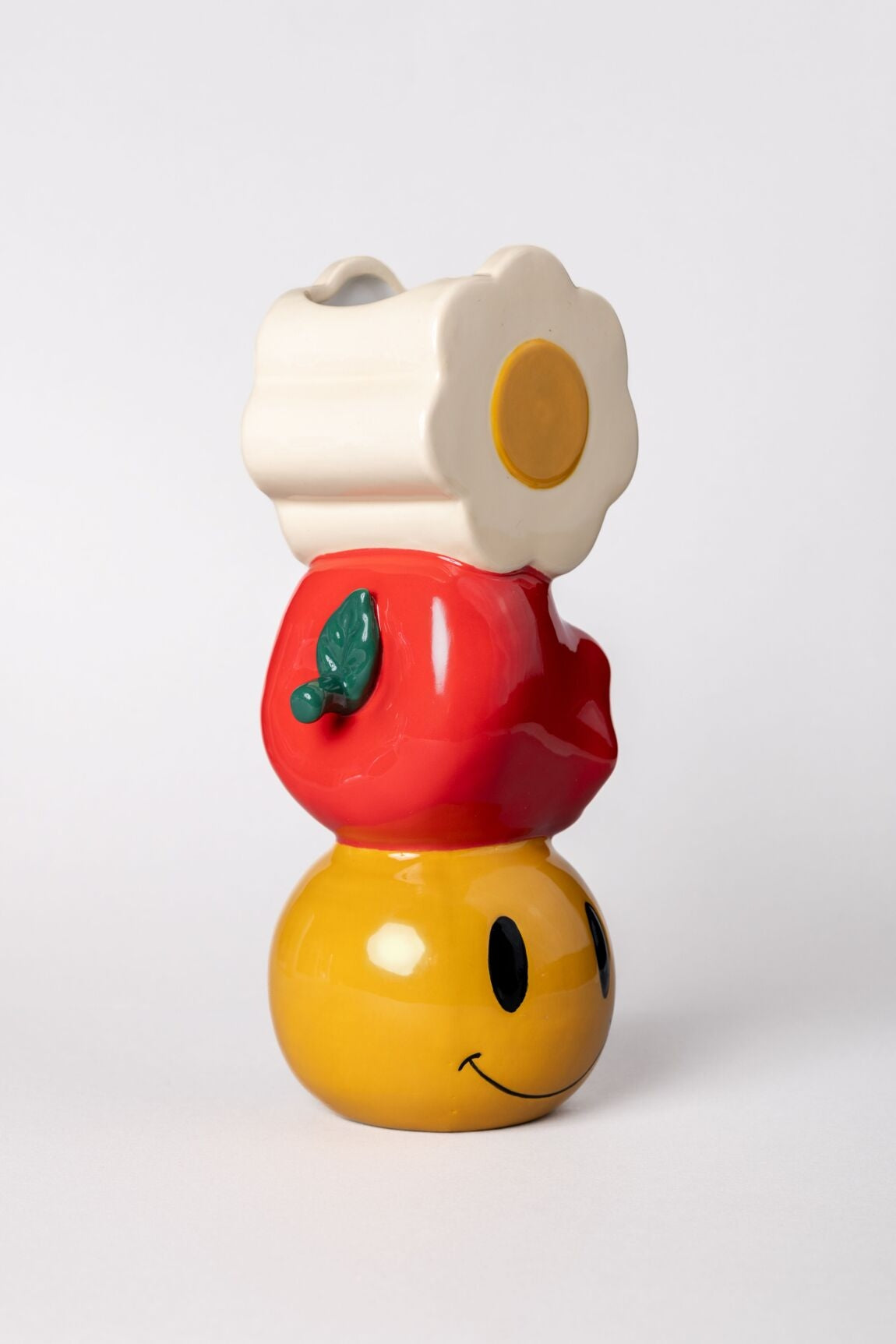 Vase en Céramique Amusant – Design Marguerite, Pomme & Smiley par Ban.do Ban.do