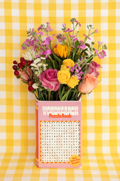 Vase à Livres en Céramique – Motifs Mots Mêlés | Vase, Pot à Stylos ou Serre-Livres Ban.do