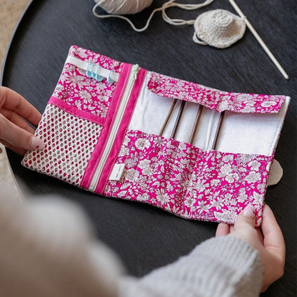 DIY Sewing Kit – Hook &amp; Accessory Storage Pouch | Liberty Fabrics Pink