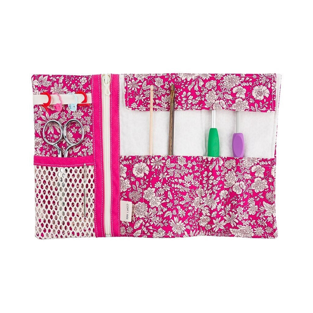 DIY Sewing Kit – Hook &amp; Accessory Storage Pouch | Liberty Fabrics Pink