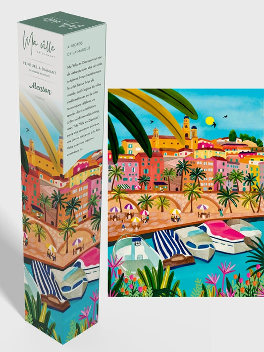 Peinture en Diamant – Menton Côte d’Azur 30x40 cm – Kit Complet Diamond Painting