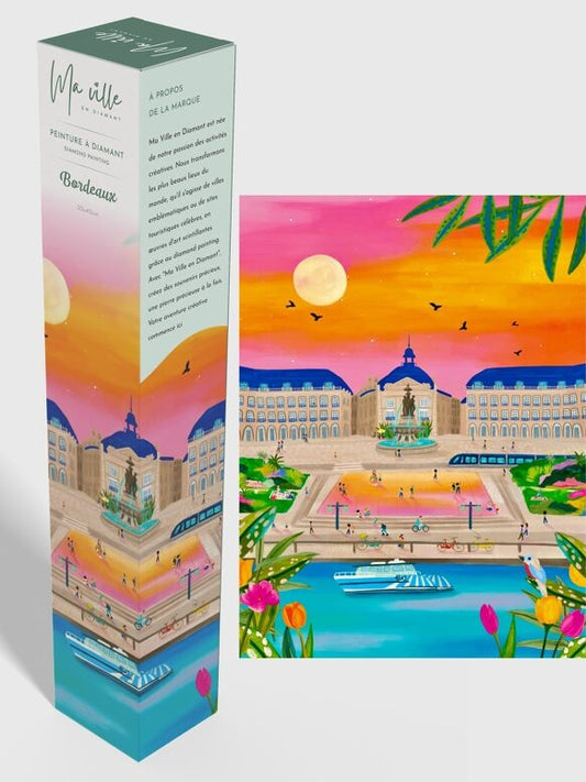 Peinture en Diamant - Bordeaux Place de la Bourse 30x40cm | Kit Diamond Painting Complet