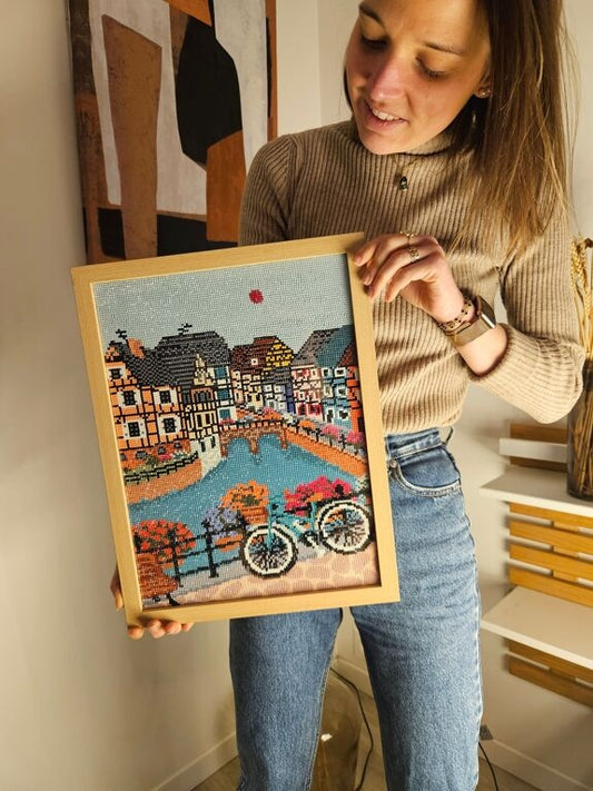 Peinture en Diamant – Colmar, Maisons à Colombages 30x40 cm – Kit Complet Diamond Painting