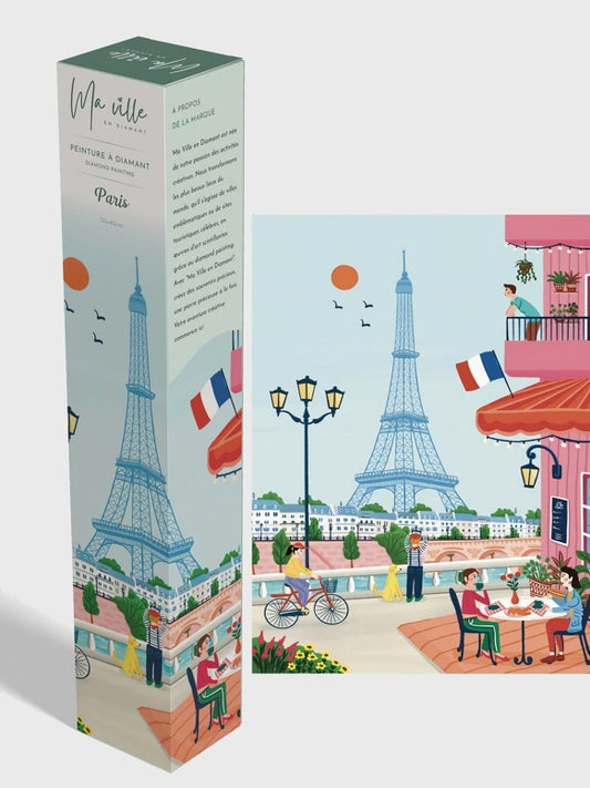 Peinture en Diamant – Paris Tour Eiffel 30x40 cm – Kit Complet Diamond Painting