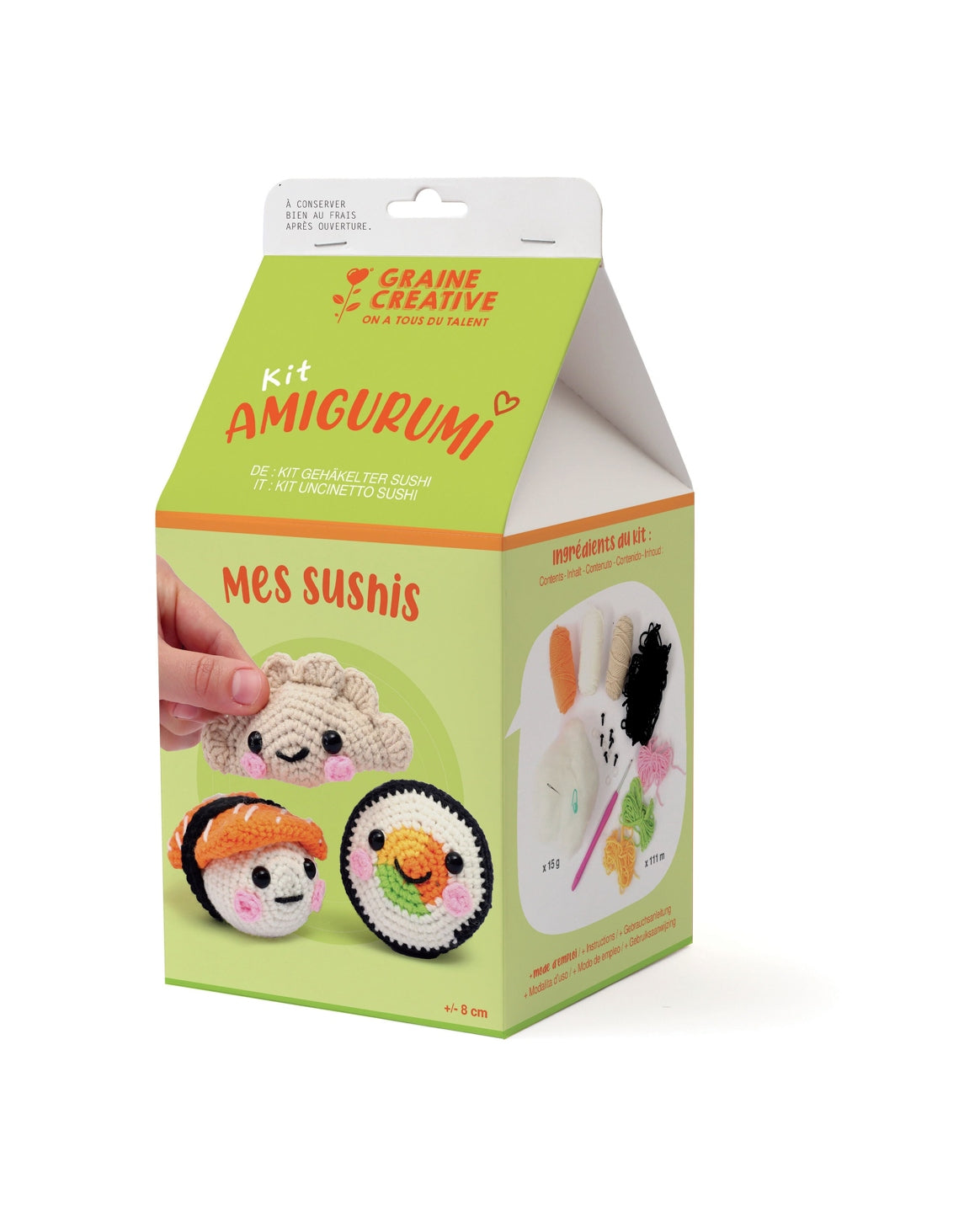 Kit Amigurumi Mes Sushis - Coffret DIY Crochet Délices Japonais GRAINE CREATIVE