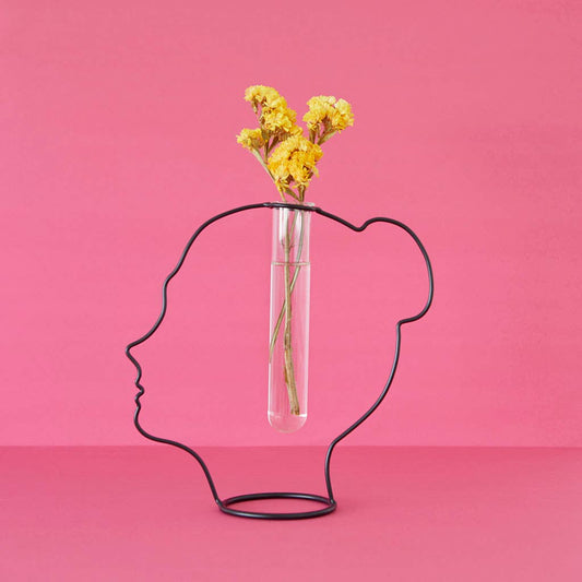 Vase Lady Silhouette noir métal/verre Balvi