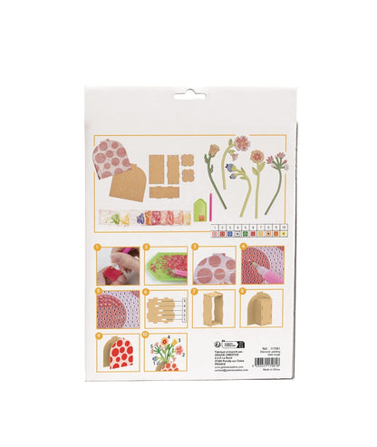 Mode d’emploi illustré pour accompagner étape par étape la création du vase et des fleurs à strasser.