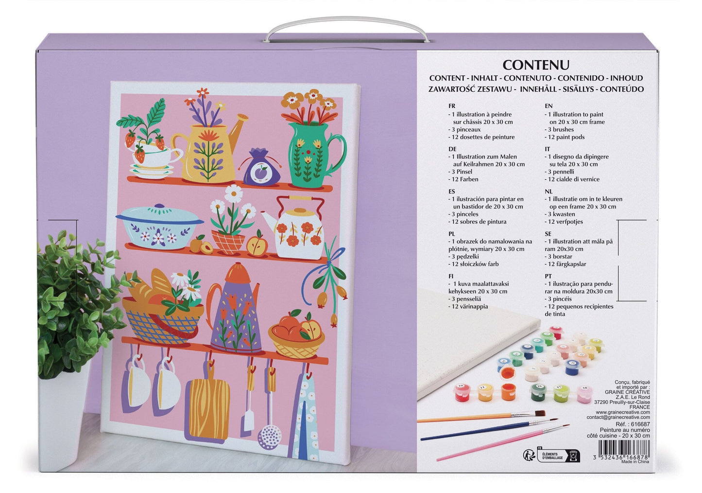 Peinture au Numéro 20x30 – Côté Cuisine | Kit DIY Débutants GRAINE CREATIVE