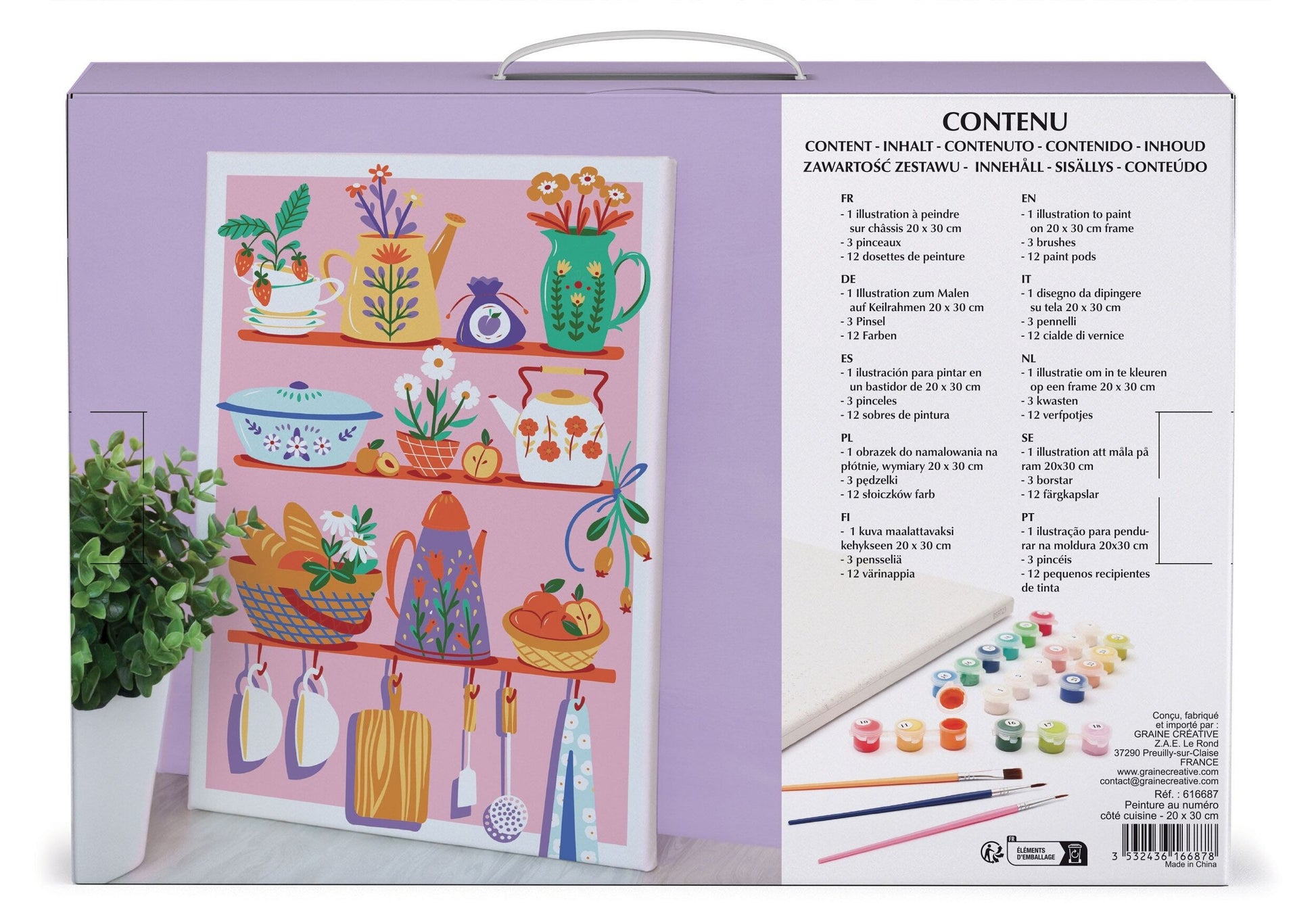 Peinture au Numéro 20x30 – Côté Cuisine | Kit DIY Débutants GRAINE CREATIVE