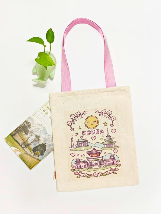 Sac tote bag Corée kawaiï coton avec fermeture éclair