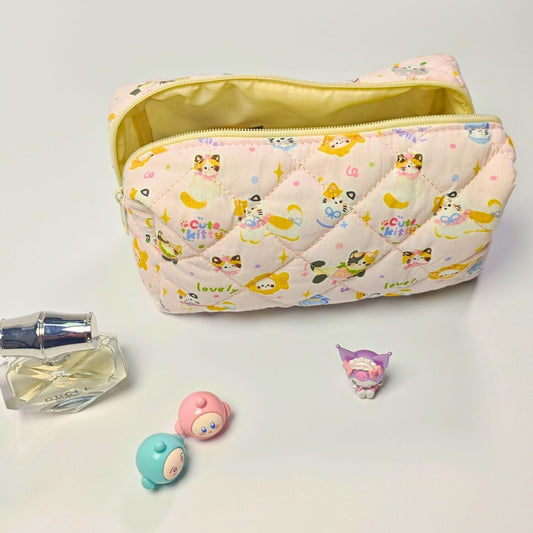 Coffret Kawaï Cute Kitty Chat Tote Bag & Trousse Idée Cadeau MINISUKI