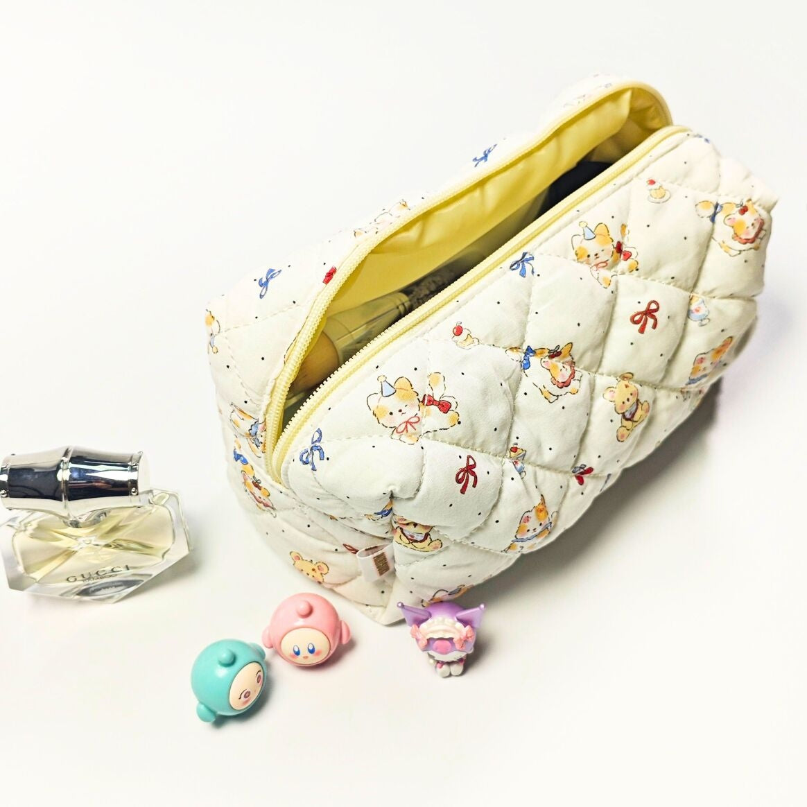 Sac kawaiï coton chats et oursons avec fermeture