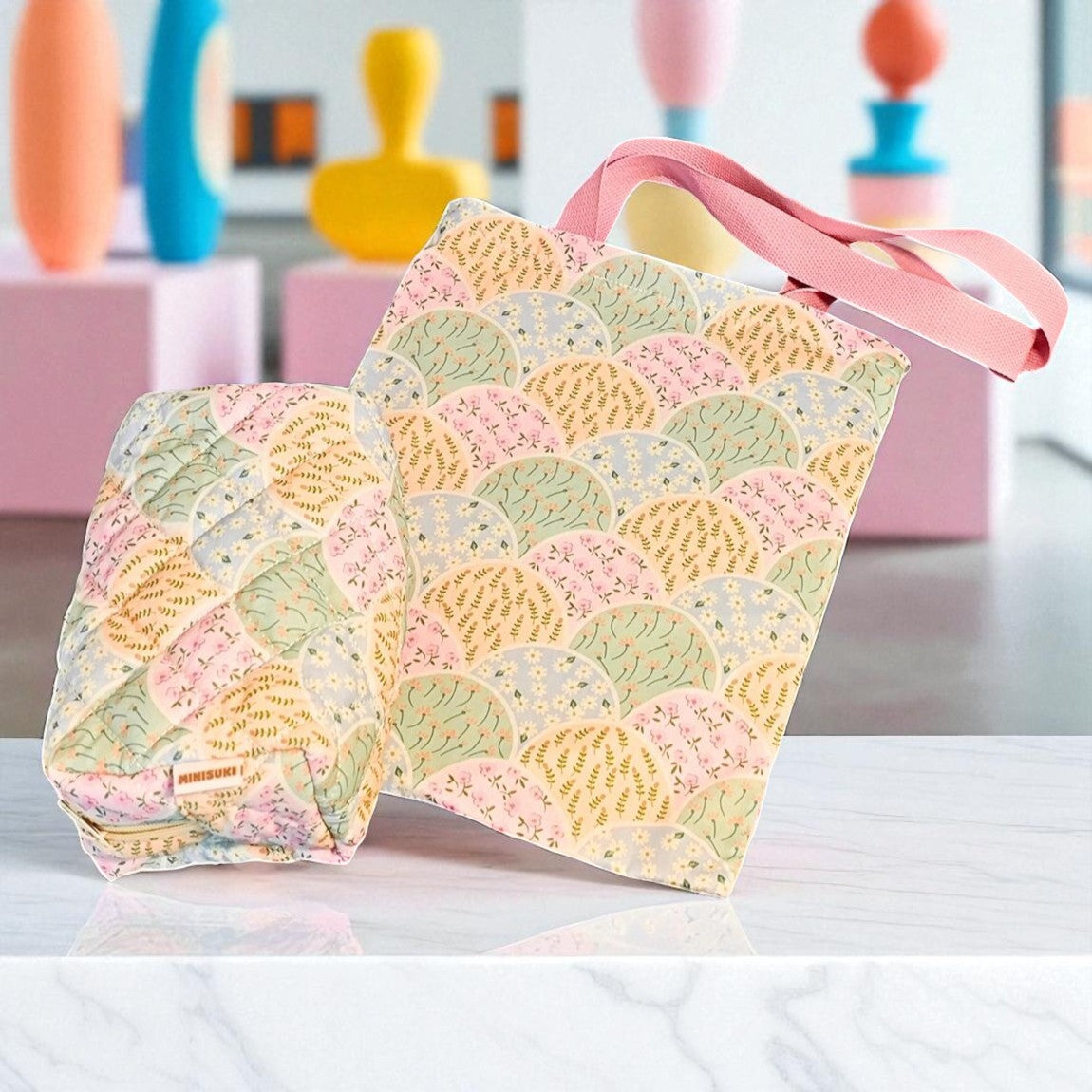 Coffret Sac & Trousse Jardin d’Éventails Japon – Idée Cadeau Élégante Kawaii MINISUKI