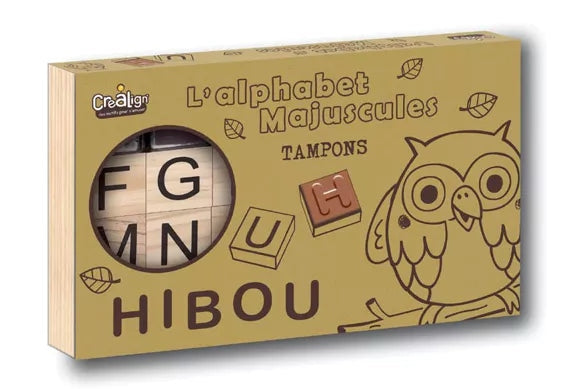 COFFRET TAMPONS BOIS L'ALPHABET MAJUSCULES, CREALIGN Créa lign