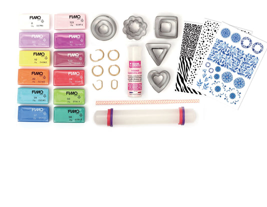 Coffret Bijoux FIMO – Pampilles interchangeables | Kit DIY boucles d’oreilles personnalisées