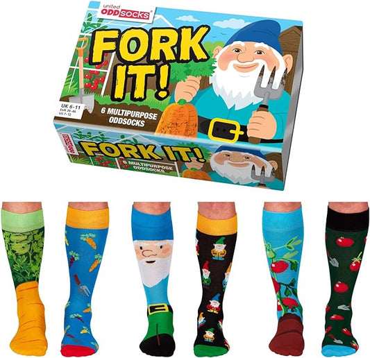 Fork It Men's Oddsocks Pack of 6 Socks Size 39-46 