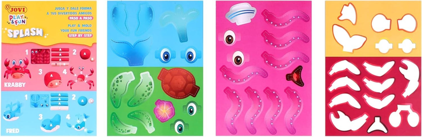 Jovi - PLAY AND FUN - Coffre Splash 24 Pâtes à Modeler + Outils & Découpages