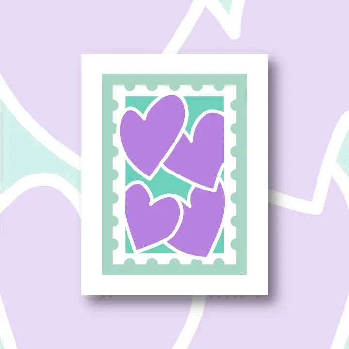 Canvas Kit - DIY - Hearts Stamp