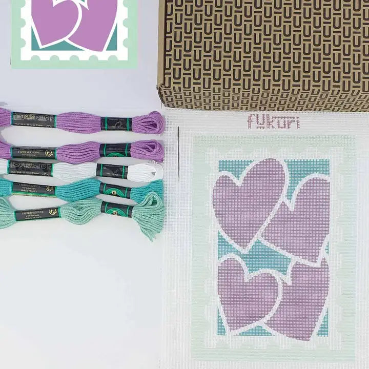 Canvas Kit - DIY - Hearts Stamp