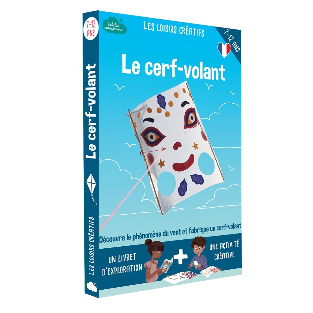 Coffret fabrication cerf-volant pour enfant + 1 livre - Kit bricolage