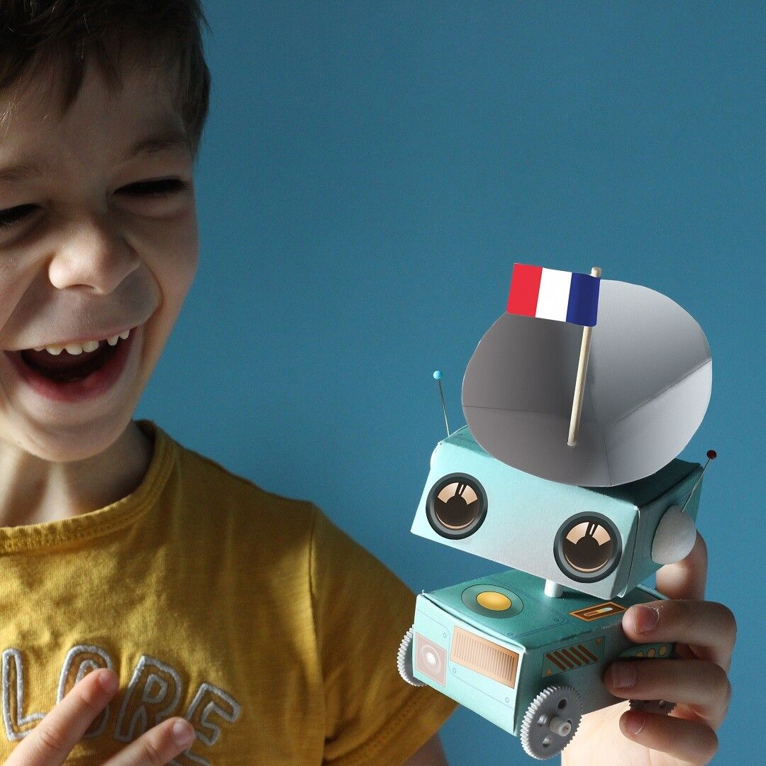 Coffret fabrication robot explorateur spatial pour enfant +1 livre - Kit bricolage/activité enfant