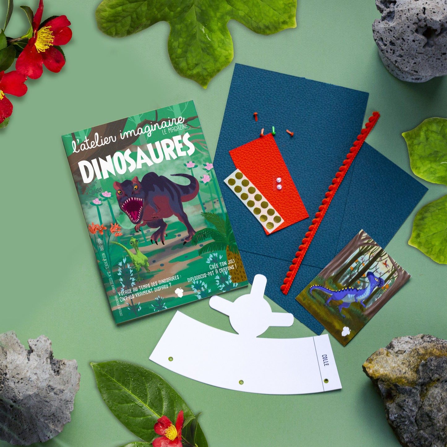 Coffret fabrication Pot à crayon Diplodocus pour enfant +1 livre