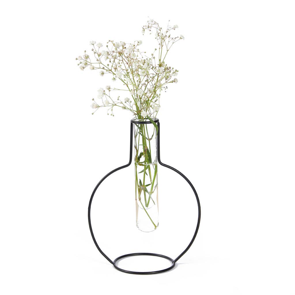 Vase Silhouette Ronde Noir – Balvi Métal & Verre Design Moderne 19 cm Balvi