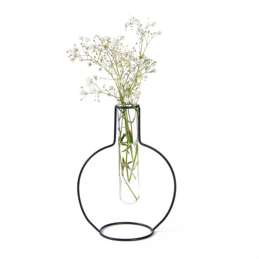 Vase Silhouette Ronde Noir – Balvi Métal & Verre Design Moderne 19 cm Balvi
