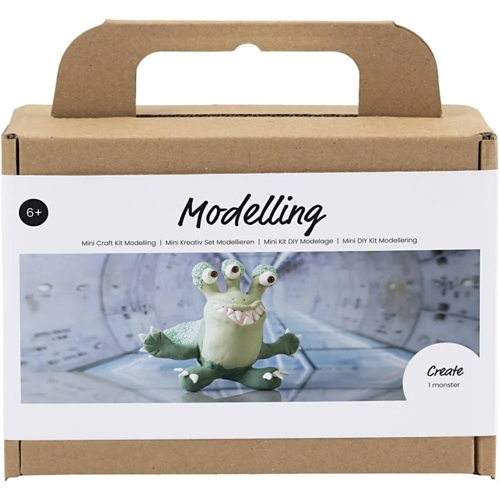 Mini Kit DIY Modelage Monstre Lulu Vert Clair Vert Foncé Creative Compagny