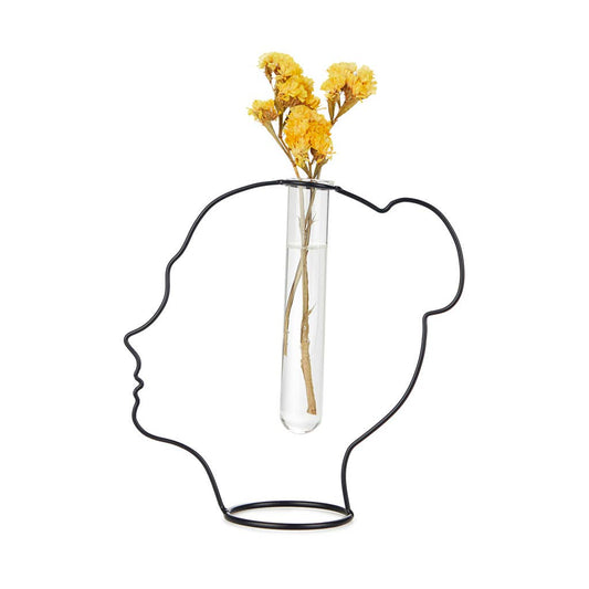 Vase Lady Silhouette noir métal/verre Balvi