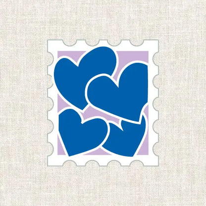 Kit Broderie - DIY - Timbre coeurs Bleu vif Fukuri