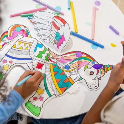 Coloriages gonflables - Licorne Géante à colorier