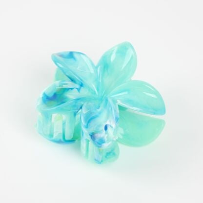 Pince à cheveux fleur marbré bleu – Accessoire cheveux élégant et tendance JOY!