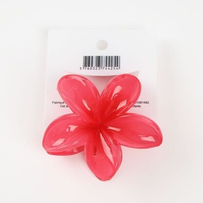 Pince à cheveux fleur rose framboise ⌀8 cm – Grande pince crabe élégante et colorée JOY!