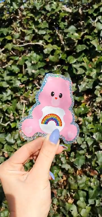 Autocollant pailleté Care Bear avec arc-en-ciel Studio Inktvis B.V.