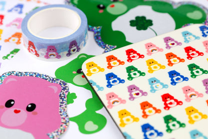 Sticker Pailleté Care Bear Bonne Chance – Autocollant Kawaii Glitter Studio Inktvis B.V.