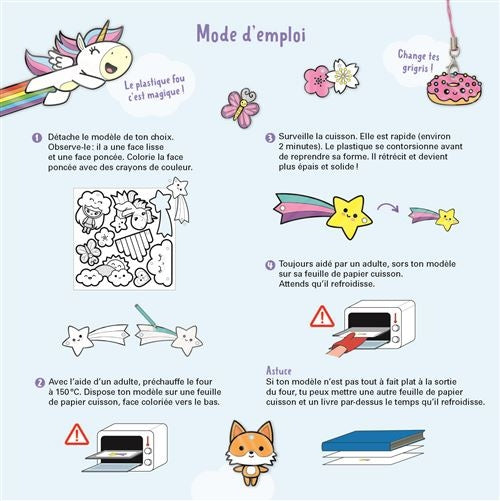 Enfant réalisant des créations en plastique fou kawaii
