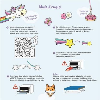 Enfant réalisant des créations en plastique fou kawaii