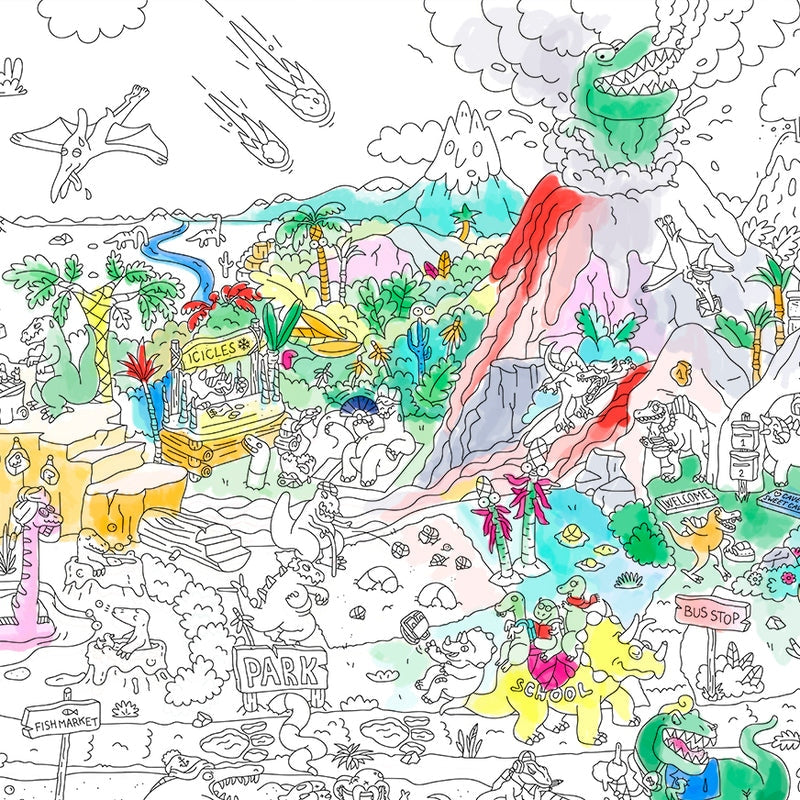 OMY – Poster géant à colorier DINOS – 70 x 100 cm omy
