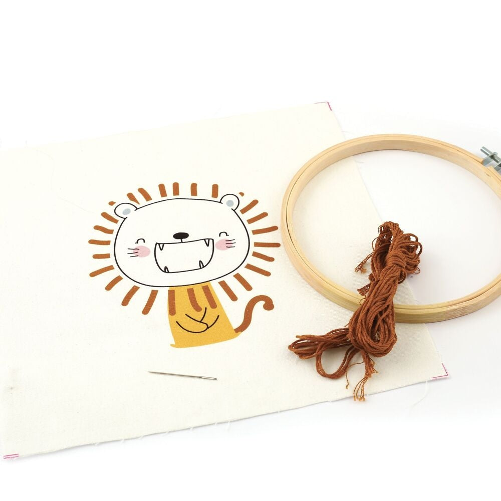 Kit Broderie Partielle Lion Sauvage – Graine Créative GRAINE CREATIVE