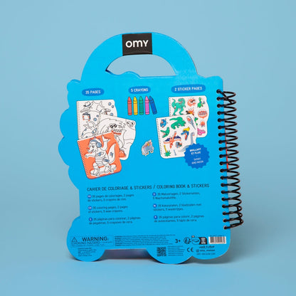 OMY – Cahier de coloriage dinosaures + crayons & stickers – Dès 3 ans omy