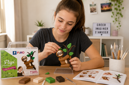 Kit Figurine Paresseux Fimo – Coffret Créatif Modelage GRAINE CREATIVE