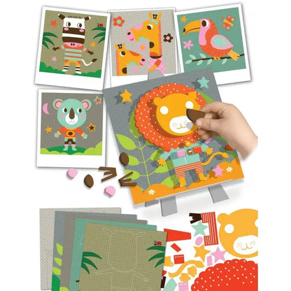 Portraits en relief animaux de la savane – Activité créative enfant 3 ans+ – CréaLign’ Créa lign