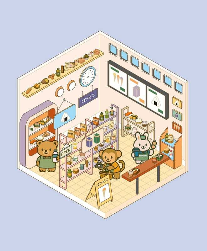 Cozy Stickers – Mon Petit Konbini | 700 stickers repositionnables & 6 scènes épicerie Editions Marabout