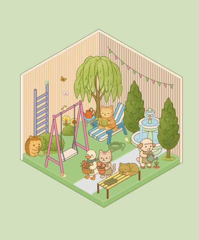 Enfant créant un jardin avec stickers repositionnables
