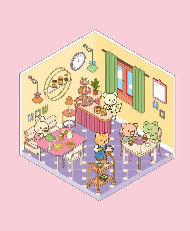 Cozy Stickers – Mon Petit Restaurant | 700 stickers repositionnables & 7 scènes à créer Editions Marabout